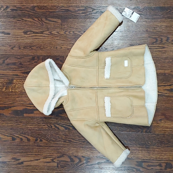 7 for All Mankind Boys Camel Tan Sherpa Coat 24 Months 2 Yrs NWT - Picture 1 of 9